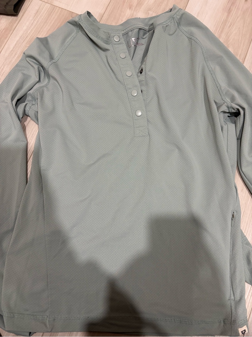 Women’s Long-Sleeve Henley Shirt - Sage Green